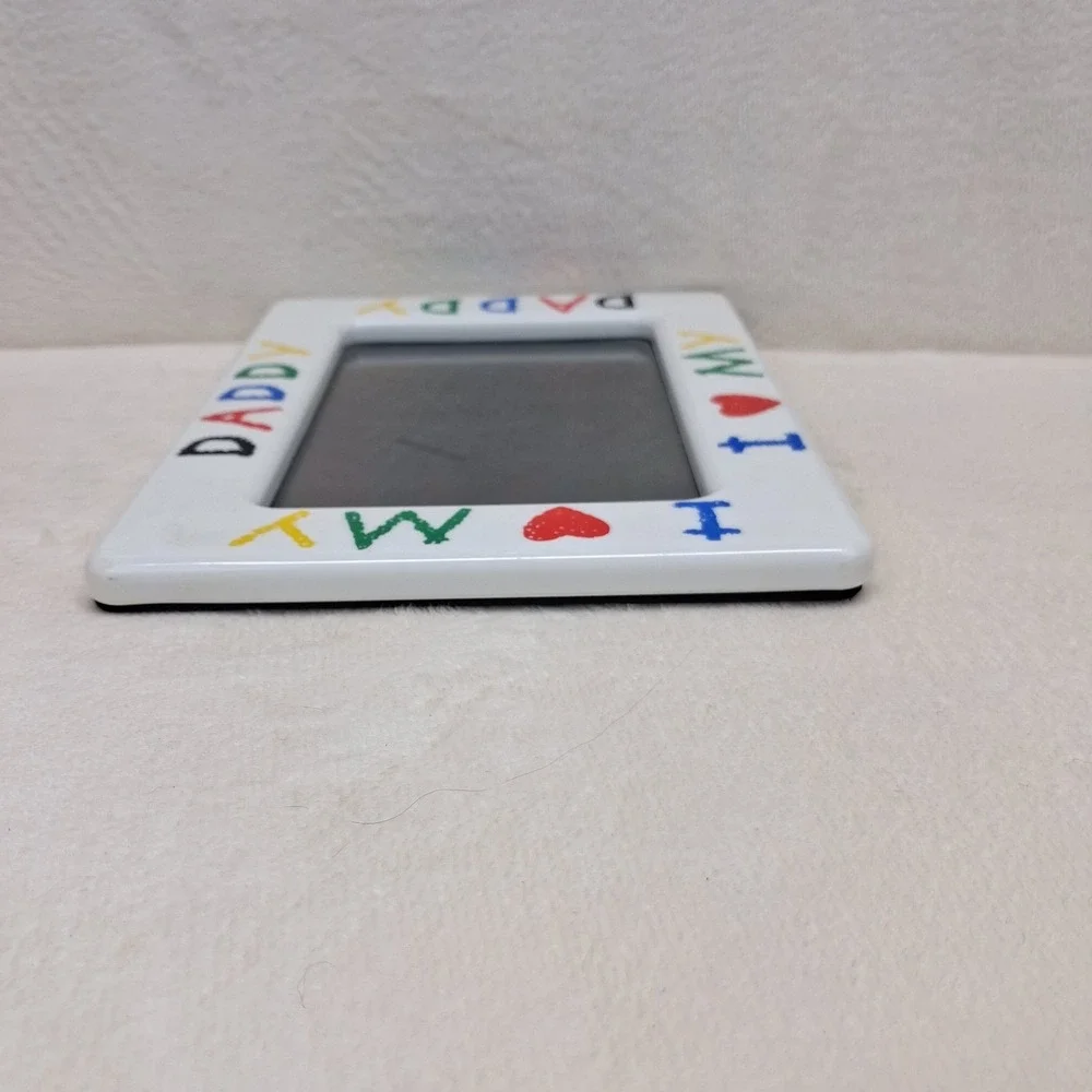 I Love (Heart) My Daddy Vintage Picture Frame Holds 3.5 x 5.25 Photo Colorful